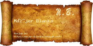Májer Bianka névjegykártya