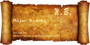 Májer Bianka névjegykártya