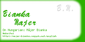 bianka majer business card